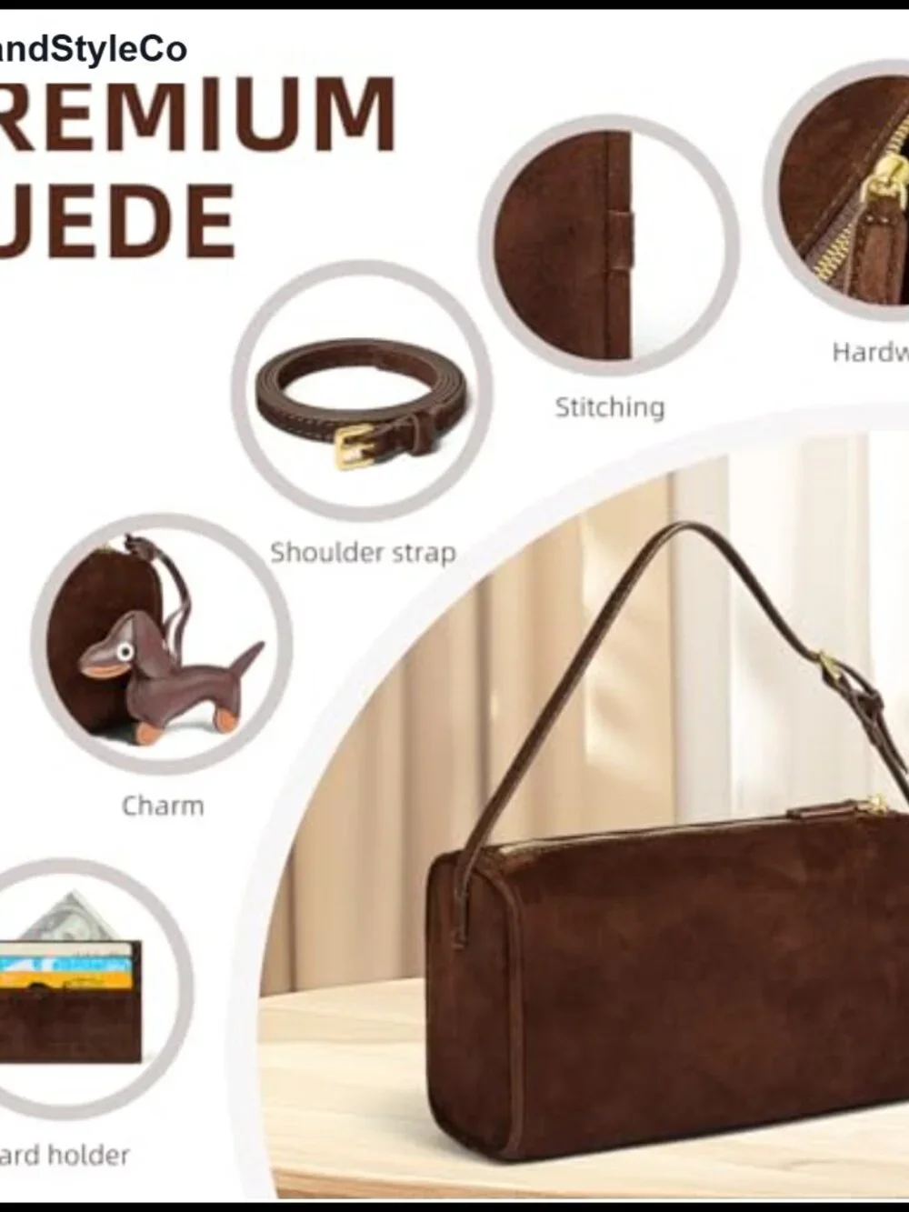 Genuine Suede Leather Crossbody Purse Women Adjustable Strap Handmade